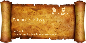 Machnik Elza névjegykártya